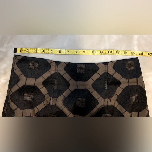 Anne Fontaine Black and Tan  Sheer Lace cutout pencil skirt - Picture 4 of 4
